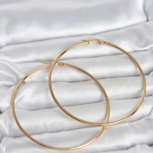 316L Çelik Gold Renk 70 mm Kadın Halka Küpe 5886