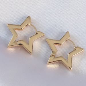 Pirinç Gold Renk Yıldız Küpe 5886