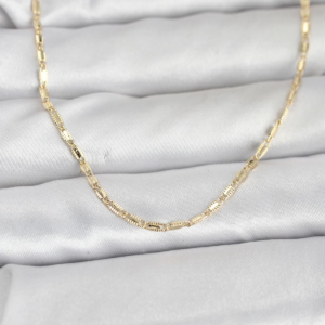 CM 14K Gold Renk Lazerli Zincir Model 60 cm Kadın Kolye 5886