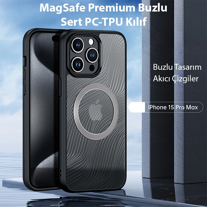 Dux Ducis iPhone 15 Pro Max Aimo Series MagSafe Premium Buzlu Sert PC-TPU Kılıf 2 Dux Ducis iPhone 15 Pro Max Aimo Series MagSafe Premium Buzlu Sert PC-TPU Kılıf - Görsel 2