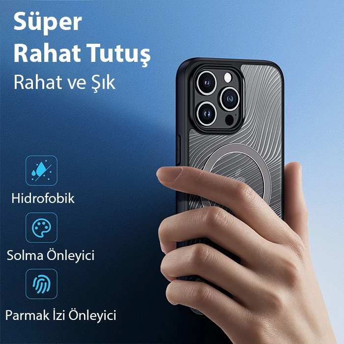 Dux Ducis iPhone 15 Pro Max Aimo Series MagSafe Premium Buzlu Sert PC-TPU Kılıf 4 Dux Ducis iPhone 15 Pro Max Aimo Series MagSafe Premium Buzlu Sert PC-TPU Kılıf - Görsel 4