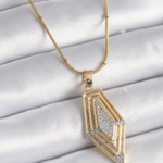 316L Çelik Gold Renk Zirkon Taşlı Vintage Model Kadın Kolye 5886
