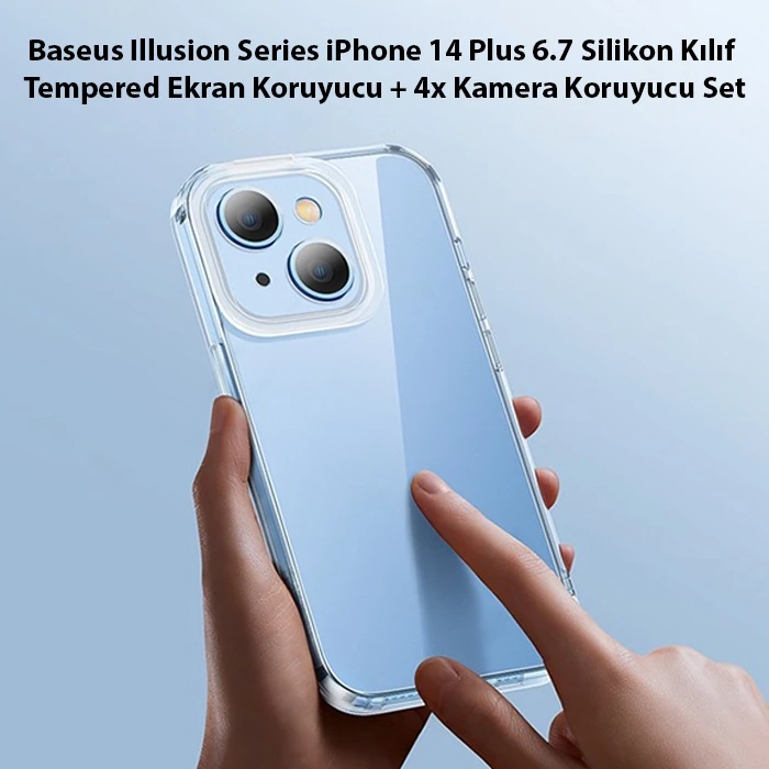 Baseus Illusion Series iPhone 14 Plus 6.7 Silikon Kılıf + Tempered Ekran Koruyucu + 4x Kamera Koruyu 2 Baseus Illusion Series iPhone 14 Plus 6.7 Silikon Kılıf + Tempered Ekran Koruyucu + 4x Kamera Koruyu - Görsel 2