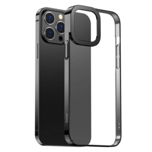 Haydiburaya 10 Baseus Glitter iPhone 13 Pro Max 6.7inç Kılıf Renkli Kenar Şeffaf Silikon-(5775)