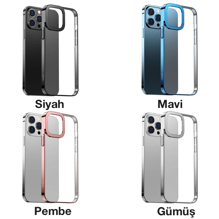 Baseus Glitter iPhone 13 Pro Max 6.7inç Kılıf Renkli Kenar Şeffaf Silikon-(5775) 3 Baseus Glitter iPhone 13 Pro Max 6.7inç Kılıf Renkli Kenar Şeffaf Silikon-(5775) - Görsel 3