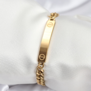 316L Çelik Gold Renk Yazı Yazmaya Uygun Kadın Bileklik 5886
