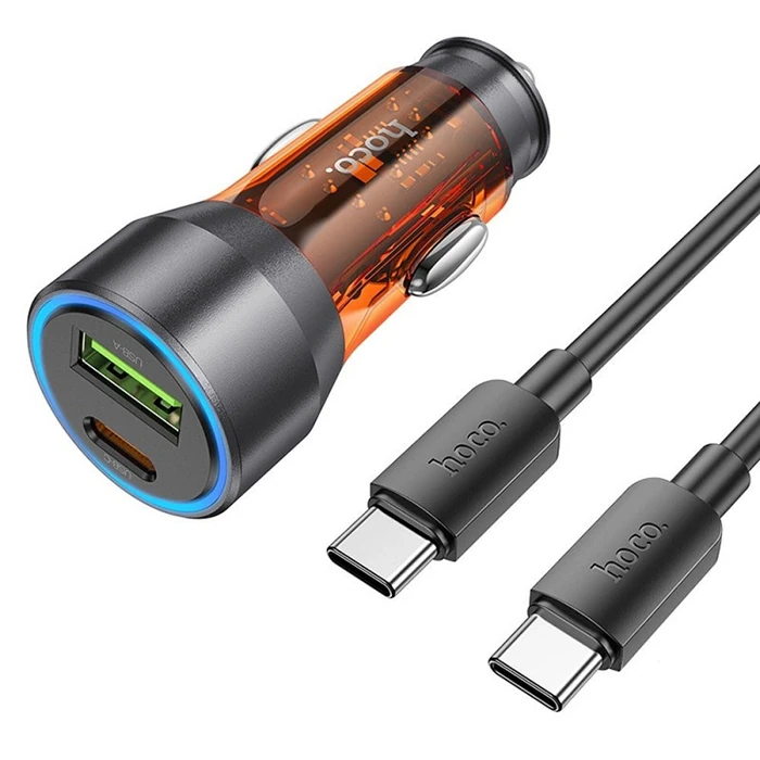 HOCO NZ12A Action PD43W USB + Type-C Araç Çakmaklık Hızlı Şarj Aleti + Type-C to Type-C Kablo-(5775) 2 HOCO NZ12A Action PD43W USB + Type-C Araç Çakmaklık Hızlı Şarj Aleti + Type-C to Type-C Kablo-(5775) - Görsel 2