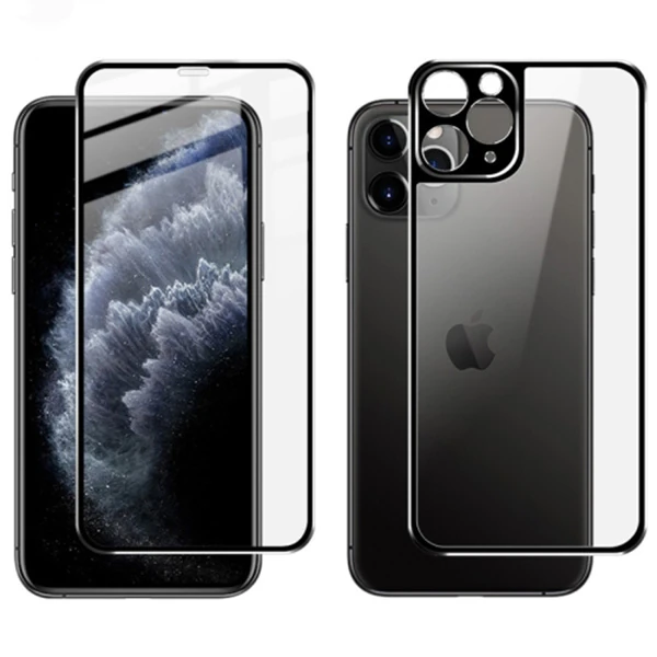 İPhone 11 Pro Metal Çerçeve Ön Arka 3D Full Tempered Cam Koruyucu 1 İPhone 11 Pro Metal Çerçeve Ön Arka 3D Full Tempered Cam Koruyucu