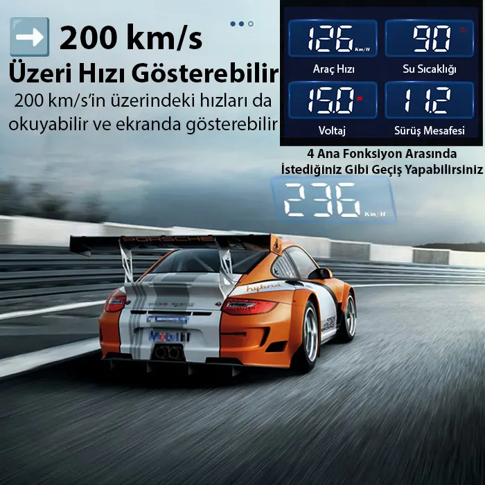 ALLY M3 HUD OBD2 Head-Up Display Dijital Hız Göstergesi E-OBD ve GPS Destekli OBD Arayüzlü - Alarmlı Ön Cam Ekran Projektör-(5775) 3 ALLY M3 HUD OBD2 Head-Up Display Dijital Hız Göstergesi E-OBD ve GPS Destekli OBD Arayüzlü - Alarmlı Ön Cam Ekran Projektör-(5775) - Görsel 3