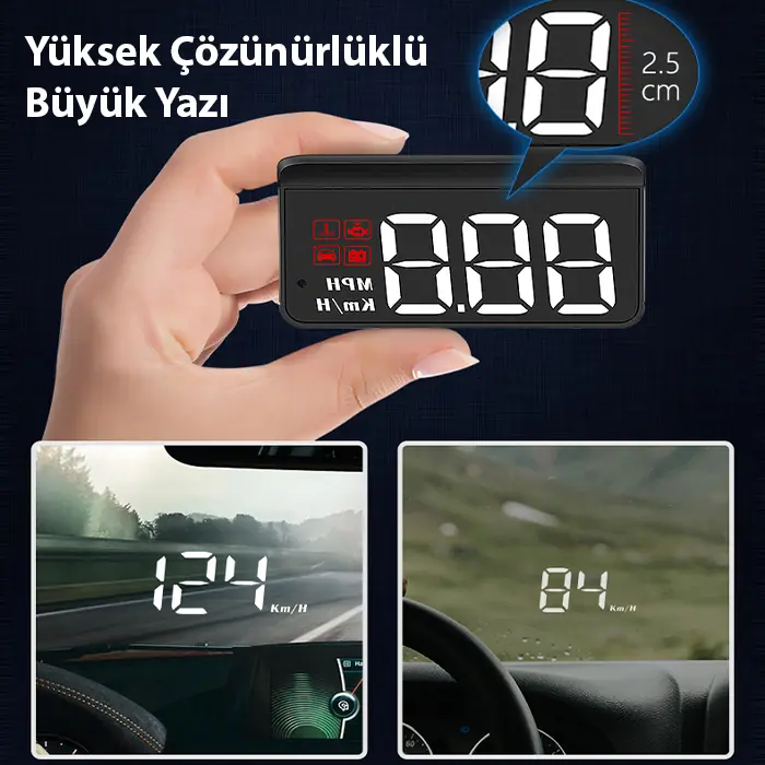 ALLY M3 HUD OBD2 Head-Up Display Dijital Hız Göstergesi E-OBD ve GPS Destekli OBD Arayüzlü - Alarmlı Ön Cam Ekran Projektör-(5775) 4 ALLY M3 HUD OBD2 Head-Up Display Dijital Hız Göstergesi E-OBD ve GPS Destekli OBD Arayüzlü - Alarmlı Ön Cam Ekran Projektör-(5775) - Görsel 4