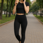 Kadın Siyah Yüksek Bel Toparlayıcı Tayt Yüksek Kalite Spor Ve Günlük Kullanım Tayt Yoga Tayt-(17952)