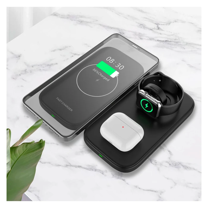 ALLY W66 15W 3 in1 Android + iPhone Taşınabilir Mini Kablosuz Hızlı Şarj Standı-(5775) 3 ALLY W66 15W 3 in1 Android + iPhone Taşınabilir Mini Kablosuz Hızlı Şarj Standı-(5775) - Görsel 3