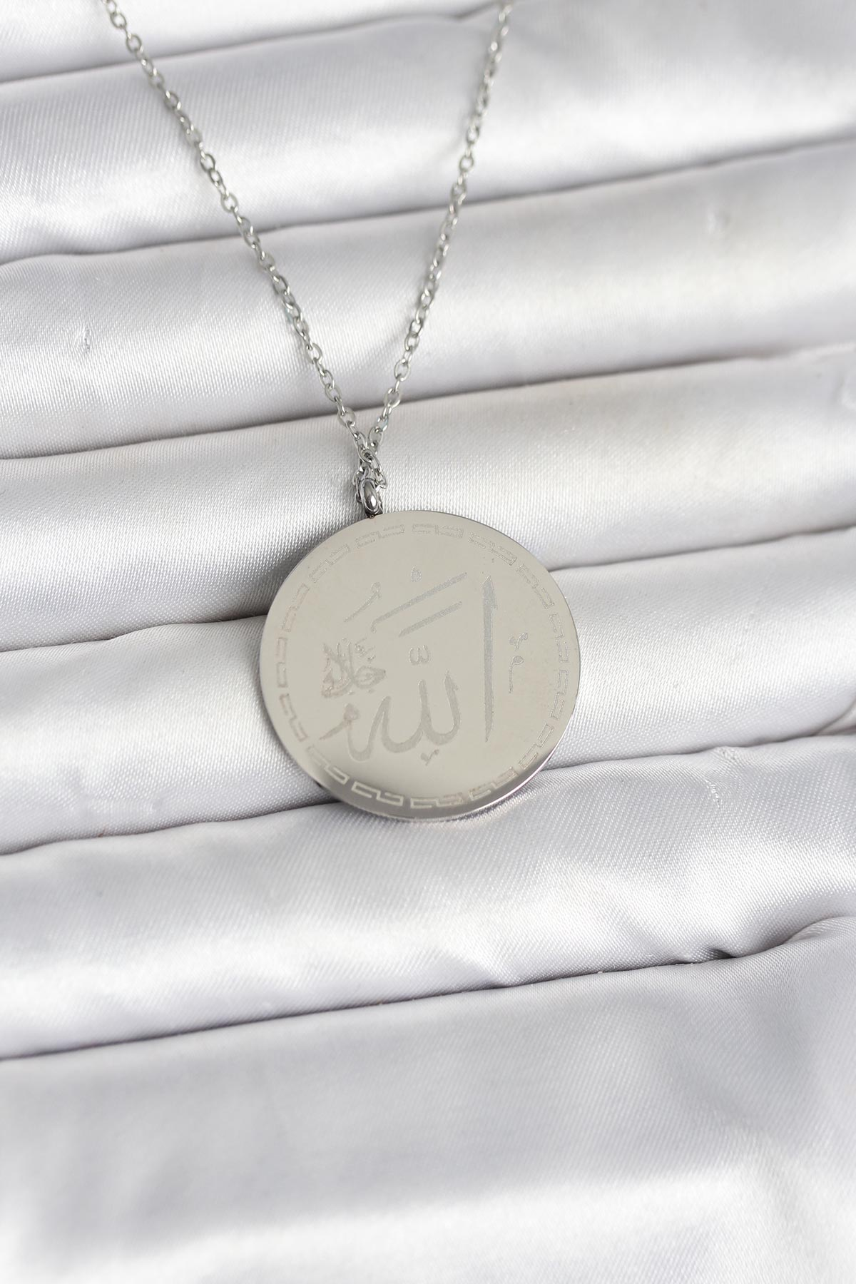316L Çelik Gümüş Renk Ayetel Kürsi ve Allah Yazılı Kolye 5886 2 316L Çelik Gümüş Renk Ayetel Kürsi ve Allah Yazılı Kolye 5886 - Görsel 2