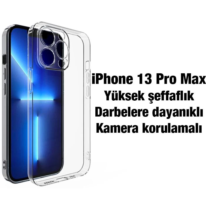 Ally iPhone 13 Pro Max Kılıf Kamera Korumalı Ultra İnce Şeffaf Silikon Kılıf 2 Ally iPhone 13 Pro Max Kılıf Kamera Korumalı Ultra İnce Şeffaf Silikon Kılıf - Görsel 2