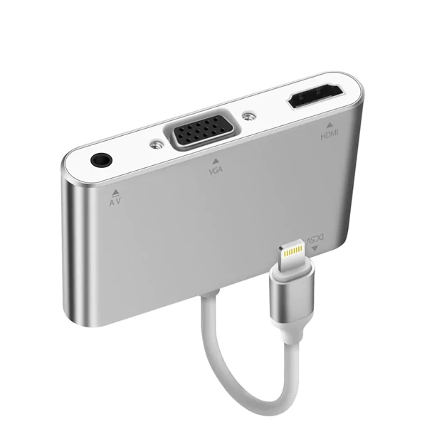 İPhone İPad P32 Hdmi Vga Av Audio Dönüştürücü Adaptör 1 İPhone İPad P32 Hdmi Vga Av Audio Dönüştürücü Adaptör