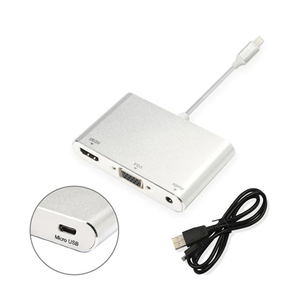 İPhone İPad P32 Hdmi Vga Av Audio Dönüştürücü Adaptör 2 İPhone İPad P32 Hdmi Vga Av Audio Dönüştürücü Adaptör - Görsel 2