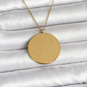 316L Çelik Gold Renk Ayetel Kürsi ve Allah Yazılı Kolye 5886