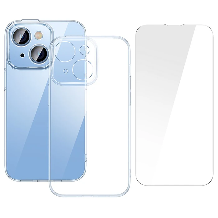 Baseus Crystal iPhone 14 Plus 6.7 Ultra-Thin Silikon Kılıf + Tempered Ekran Koruyucu Set 1 Baseus Crystal iPhone 14 Plus 6.7 Ultra-Thin Silikon Kılıf + Tempered Ekran Koruyucu Set