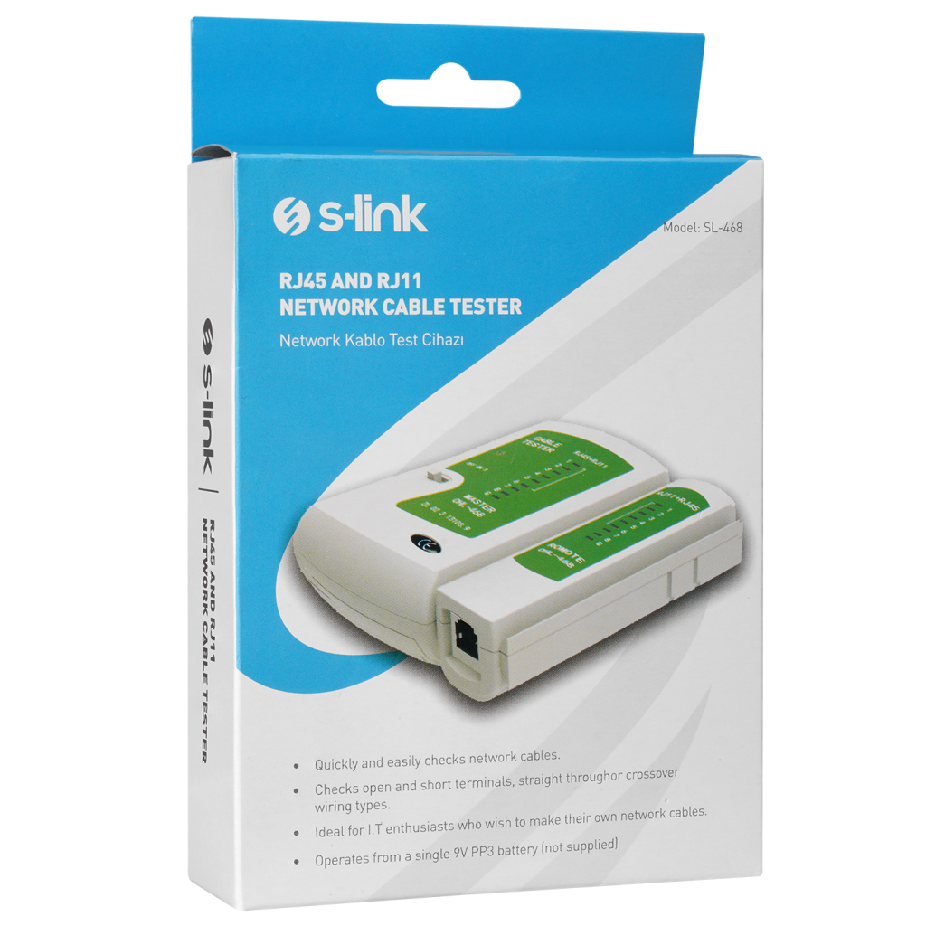 S-LINK SL-468, RJ45 ve RJ11 Tester, Kablo Test Cihazı(1923) 4 S-LINK SL-468, RJ45 ve RJ11 Tester, Kablo Test Cihazı(1923) - Görsel 4