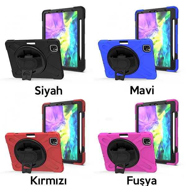 iPad Air 4. Nesil 10.9 Kılıf Shockproof 3 Katmanlı Standlı Zırh Kılıf Kalem Yerli 4 iPad Air 4. Nesil 10.9 Kılıf Shockproof 3 Katmanlı Standlı Zırh Kılıf Kalem Yerli - Görsel 4