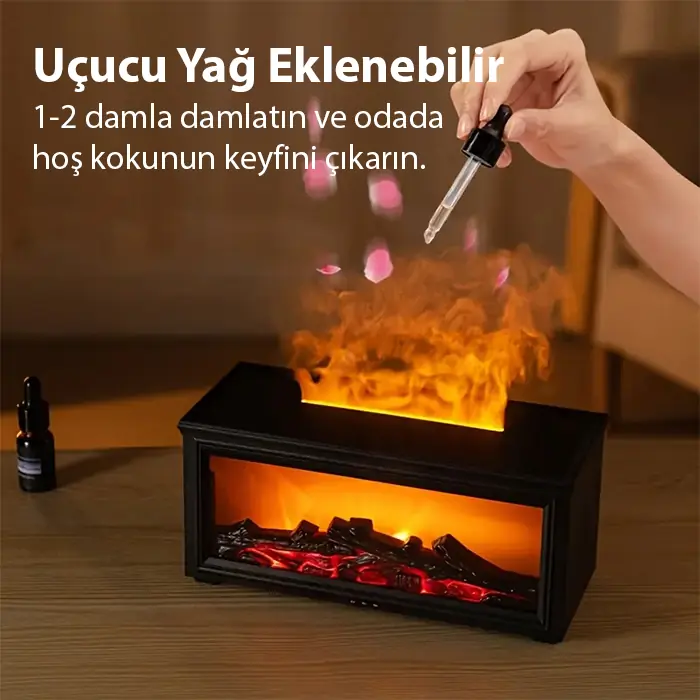 EZERE A4 Şömine Esintili Aromaterapi Difüzörü Ultrasonik Hava Nemlendici-(5775) 3 EZERE A4 Şömine Esintili Aromaterapi Difüzörü Ultrasonik Hava Nemlendici-(5775) - Görsel 3