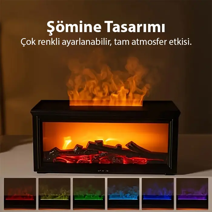 EZERE A4 Şömine Esintili Aromaterapi Difüzörü Ultrasonik Hava Nemlendici-(5775) 4 EZERE A4 Şömine Esintili Aromaterapi Difüzörü Ultrasonik Hava Nemlendici-(5775) - Görsel 4