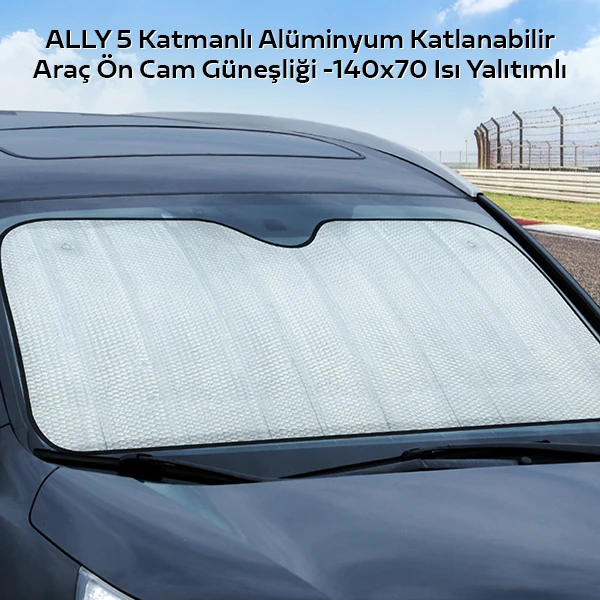 ALLY 5 Katmanlı Alüminyum Katlanabilir Araç Ön Cam Güneşliği -140x70 Isı Yalıtımlı-(5775) 3 ALLY 5 Katmanlı Alüminyum Katlanabilir Araç Ön Cam Güneşliği -140x70 Isı Yalıtımlı-(5775) - Görsel 3