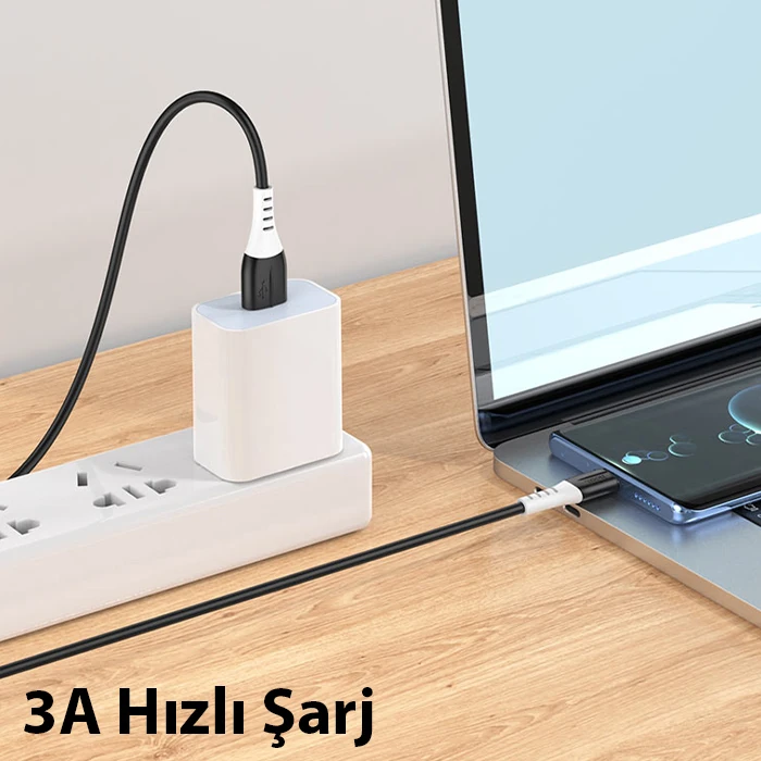 HOCO X82 Type-C to USB 3A Hızlı Silikon Data ve Şarj Kablosu-(5775) 3 HOCO X82 Type-C to USB 3A Hızlı Silikon Data ve Şarj Kablosu-(5775) - Görsel 3