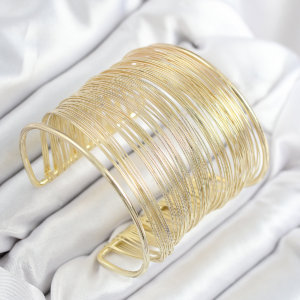 Pirinç Tel Sarma Model Gold Renk Kadın Bileklilk 5886