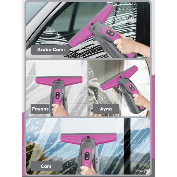 Ezere ClearView Şarjlı Cam Temizleyici Silme Makinesi Mikrofiber Başlıklı-(5775) 3 Ezere ClearView Şarjlı Cam Temizleyici Silme Makinesi Mikrofiber Başlıklı-(5775) - Görsel 3