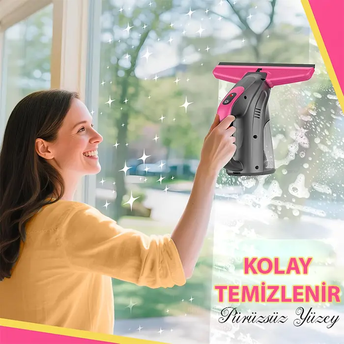Ezere ClearView Şarjlı Cam Temizleyici Silme Makinesi Mikrofiber Başlıklı-(5775) 4 Ezere ClearView Şarjlı Cam Temizleyici Silme Makinesi Mikrofiber Başlıklı-(5775) - Görsel 4
