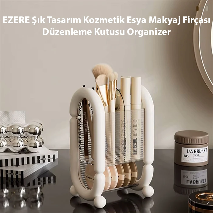 EZERE Şık Tasarım Kozmetik Eşya Makyaj Fırçası Düzenleme Kutusu Organizer 2 EZERE Şık Tasarım Kozmetik Eşya Makyaj Fırçası Düzenleme Kutusu Organizer - Görsel 2