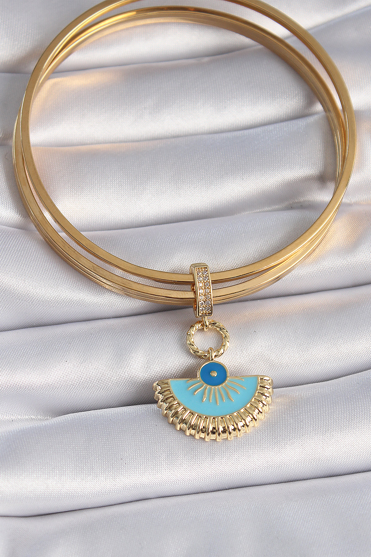 Pirinç Gold Renk Nazar Boncuklu Ajda Charm 5886 2 Pirinç Gold Renk Nazar Boncuklu Ajda Charm 5886 - Görsel 2
