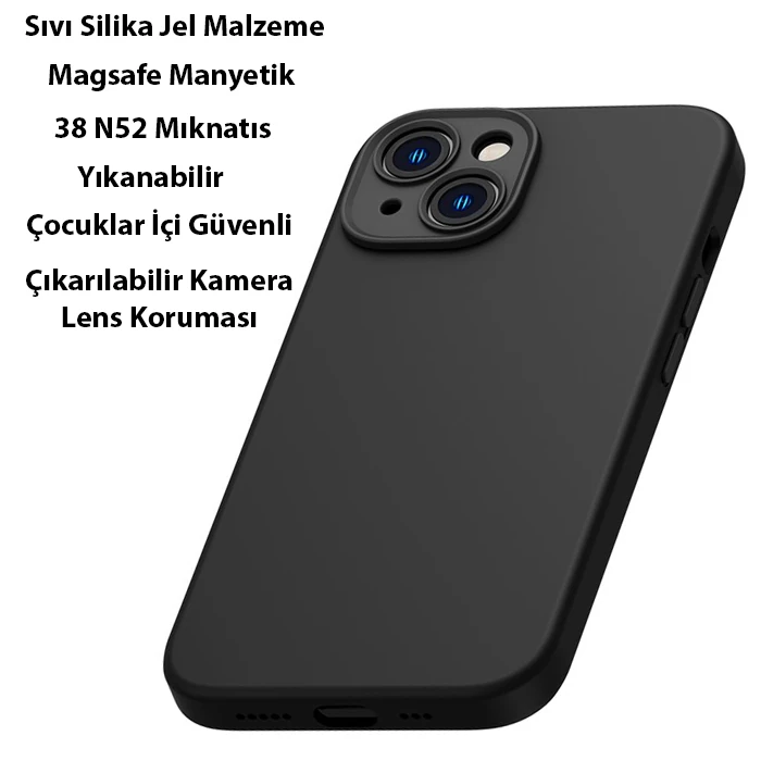 Baseus Liquid Silica Gel iPhone 14 Plus 6.7 Magsafe Silikon Kılıf + Tempered Ekran Koruyucu Set 4 Baseus Liquid Silica Gel iPhone 14 Plus 6.7 Magsafe Silikon Kılıf + Tempered Ekran Koruyucu Set - Görsel 4