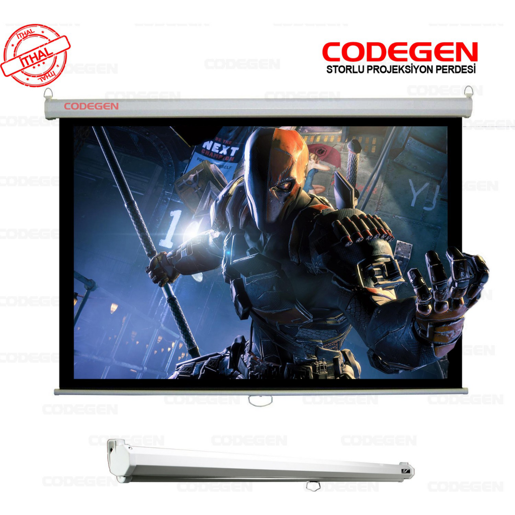 Codegen AX-24 STORLU PROJEKSİYON PERDESİ 240x200 (Arkası Siyah Fonlu - Duvar/Tavan Asılabilir)(1923) 1 Codegen AX-24 STORLU PROJEKSİYON PERDESİ 240x200 (Arkası Siyah Fonlu - Duvar/Tavan Asılabilir)(1923)