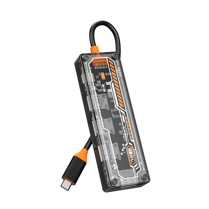 ALLY 5in1 Type-c To USB3.0 + USB2.0 *2 + Type-c PD 100W + HDMI Çoğaltıcı Transparan Hub-(5775) 2 ALLY 5in1 Type-c To USB3.0 + USB2.0 *2 + Type-c PD 100W + HDMI Çoğaltıcı Transparan Hub-(5775) - Görsel 2