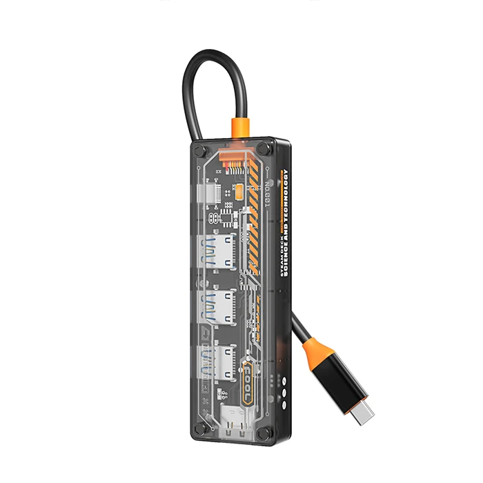 ALLY 5in1 Type-c To USB3.0 + USB2.0 *2 + Type-c PD 100W + HDMI Çoğaltıcı Transparan Hub-(5775) 4 ALLY 5in1 Type-c To USB3.0 + USB2.0 *2 + Type-c PD 100W + HDMI Çoğaltıcı Transparan Hub-(5775) - Görsel 4