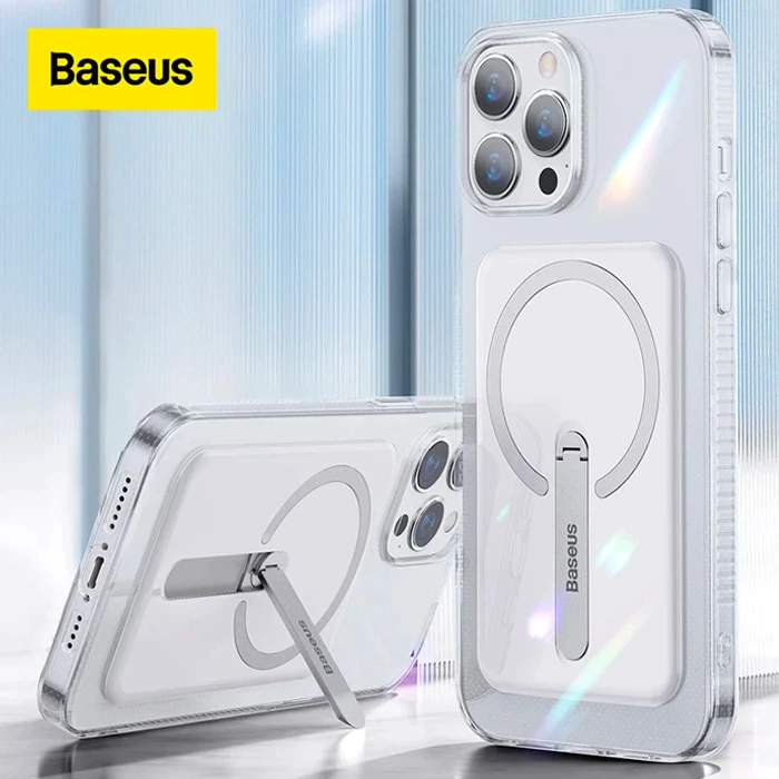 Baseus iPhone 13 Pro Max 6.7 Manyetik Magsafe Standlı Silikon Kılıf 3 Baseus iPhone 13 Pro Max 6.7 Manyetik Magsafe Standlı Silikon Kılıf - Görsel 3