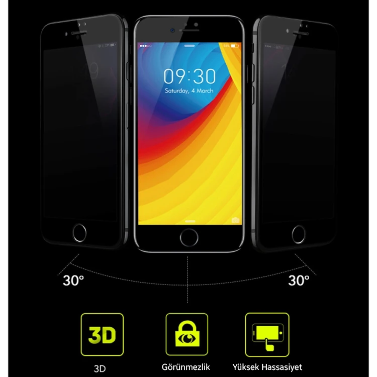 KUULAA İPhone 6S-6 Plus 3d Full Privacy Gizlilik Kırılmaz Cam Ekran Koruyucu 3 KUULAA İPhone 6S-6 Plus 3d Full Privacy Gizlilik Kırılmaz Cam Ekran Koruyucu - Görsel 3