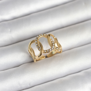 316L Çelik Gold Renk Samanyolu Model Kadın Yüzük 5886