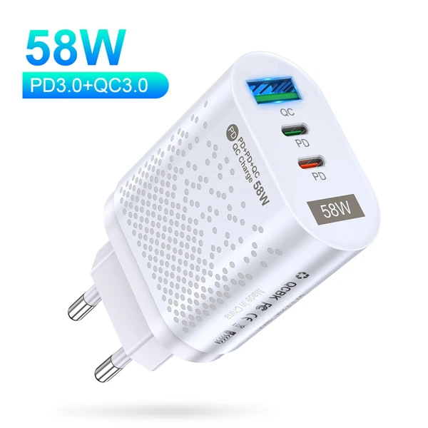 USLİON PD 58W USB + Type-c Hızlı Şarj Başlığı-(5775) 1 USLİON PD 58W USB + Type-c Hızlı Şarj Başlığı-(5775)