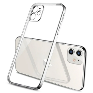 Haydiburaya 85 iPhone 11 6.1inç Renkli Kenar Şeffaf Kılıf Kamera Korumalı Silikon Kılıf