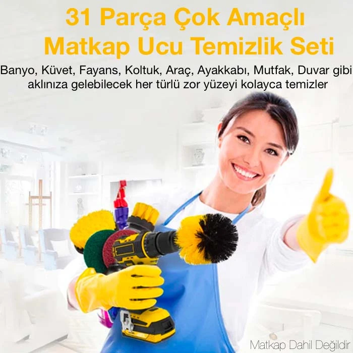 ALLY 31 Parça Çok Amaçlı Ev Banyo ve Araç Matkap Ucu Temizlik Seti-(5775) 1 ALLY 31 Parça Çok Amaçlı Ev Banyo ve Araç Matkap Ucu Temizlik Seti-(5775)