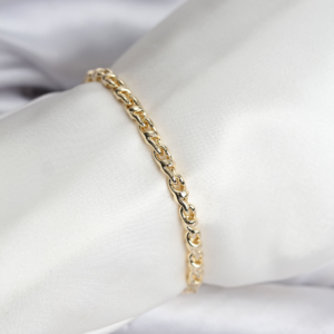 14K Gold Renk Kaplama Zincir Model Kadın CM Bileklik 5886