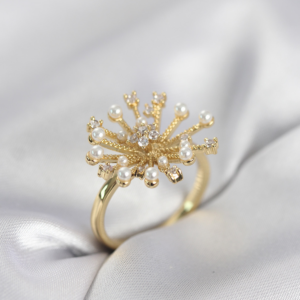 Gold Renk Karahindiba Model Zirkon Taşlı Kadın Yüzük 5886