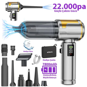 EZERE Nanovac 22000pa Güçlü Portatif Vakumlu Kablosuz Üflemeli Mini Araç Süpürgesi-(5775)