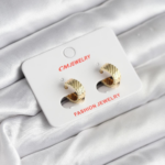 14K Gold Renk Kaplama CM Kadın Küpe 5886