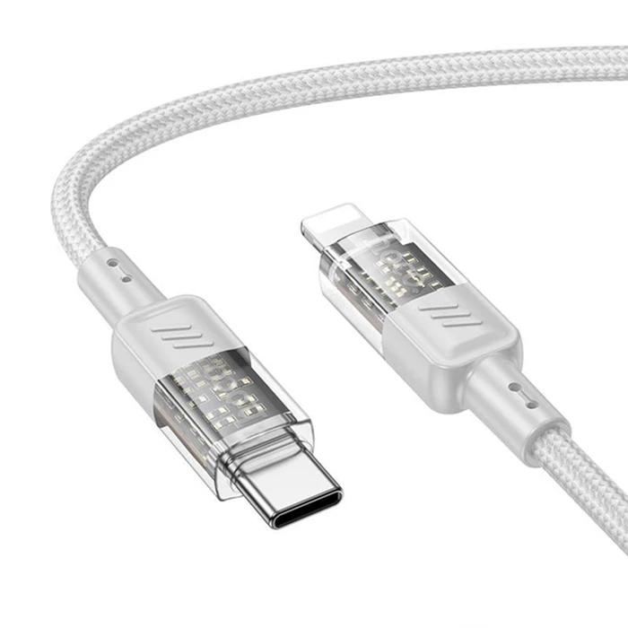 Hoco U129 Transparan Type-C to Lightning Data ve Şarj Kablosu 1m-(5775) 1 Hoco U129 Transparan Type-C to Lightning Data ve Şarj Kablosu 1m-(5775)