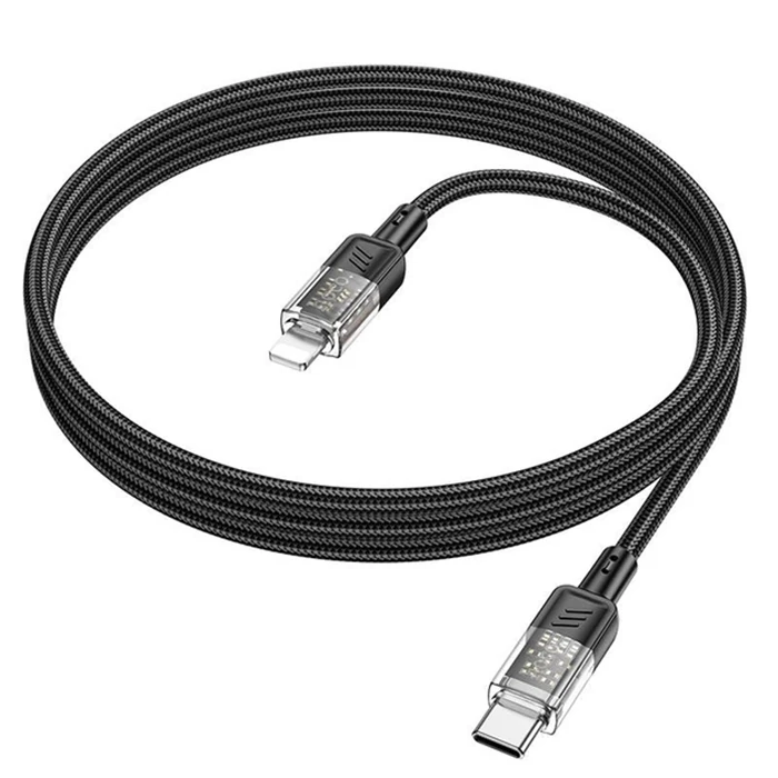 Hoco U129 Transparan Type-C to Lightning Data ve Şarj Kablosu 1m-(5775) 2 Hoco U129 Transparan Type-C to Lightning Data ve Şarj Kablosu 1m-(5775) - Görsel 2