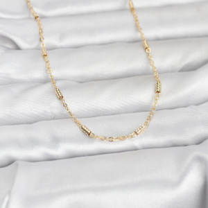 CM 14K Gold Renk Bar Zincir Model 60 cm Kadın Kolye 5886